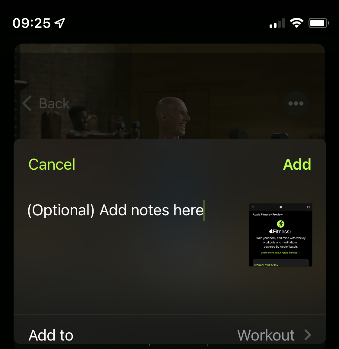 Add in any optional notes